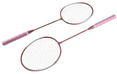 Bamjour 2 ST Badmintonracketar Set med Bärväska - Lätta Badmintonracketar för Vuxna och Tonåringar - Inkluderar 3 Fjäderbollar - Perfekt för Utomhusspel (Roseate)