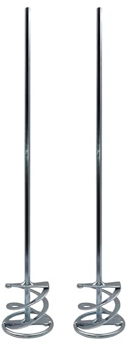 2er Set DEWEPRO Wendelrührer - Wendel-Rührstab in Doppel-Spiralform verzinkt, Mörtelmischer ø70x500mm Mörtelrührer, Rührquirl zum Verrühren von pastösen Materalien