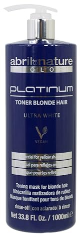 abril et nature - Platinum Haarmaske Professionell - Für Blonde, Aufgehellte, Strähnchen- und/oder Graue Haare - Violette Tönung - Tschüss Gelböne - Platin-Ausstrahlung - 1000 ml