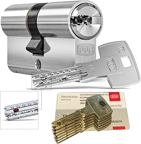 DOM iX Twido 333iX7T Doppelzylinder mit 6 Schlüssel, Länge (a/b) 35/45mm (c= 80mm), mit Sicherungskarte, mit Not- u. Gefahrenfunktion