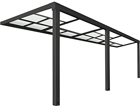 Home Deluxe - Terrassenüberdachung Solis Deluxe - 579 x 295 x 233/272 cm - inkl. Schiebedachfunktion - inkl. Hohlkammerplatten, Montagematererial I Pergola Überdachung Terrassendach