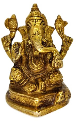 AB India Crafts Ganesha Hindu Glücksgott Messing Figur 9x6x5 cm 500 g