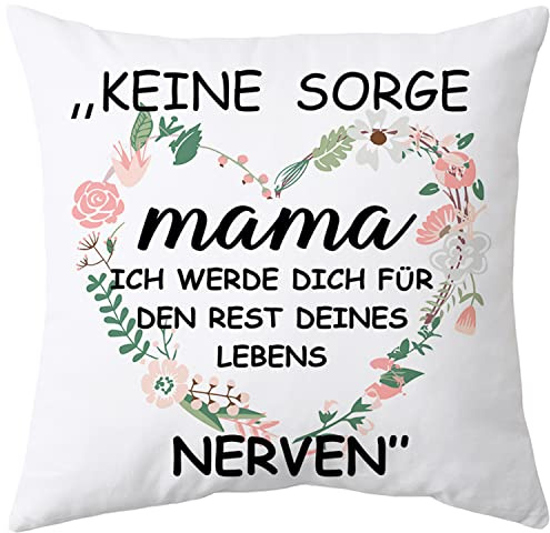 Shoppawhile Geschenke für Mama zum Geburtstag Muttertag Mama Geschenk Weiß Kissenbezug 45x45cm Muttertagsgeschenk Weihnachten Geschenk für Mütter