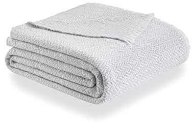 Todocama - Manta de algodón Extra Suave, Cuatro Estaciones, Colcha Multiusos sofá, Plaid para Cama, Manta Foulard, cubrecama, cubresofá., PRCMAMSGRCL, Gris Claro, 230x240cm