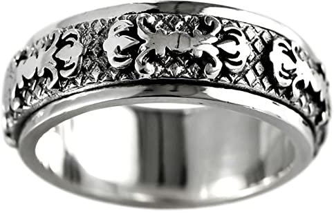 Ringe für Herren, S925 Sterling Silber Verlobungsring Vajra-Drehring Herren Ring