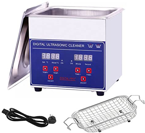 Professional Ultrasonic Cleaner,1.3L/2L/3L/4L/6L/10L/14L/15L/22L/30L Stainless Steel Ultrasonic Cleaning Machine w/Digital Timer & Heater and Stainless Steel Tank,for Glasses/Jewelry/Coins,3L