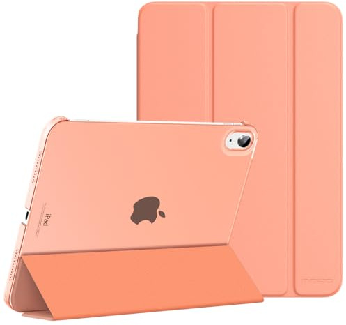 MoKo Hülle für iPad (A16) 11. Generation, iPad 10. Gen, Aprikosen Orange | Für iPad11/10.9 Zoll Hülle 2025/2022,Schlanke Stand Schutzhülle mit Hart PC Transluzenter Rückseite, Unterstützt Touch ID