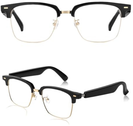 Smart Glasses Bluetooth 5.3 - Occhiali Smart Impermeabili IPX67 con Controllo Touch, Occhiali Audio a Luce Blu Microfono e Altoparlante Integrati per Tutti i Dispositivi Smart