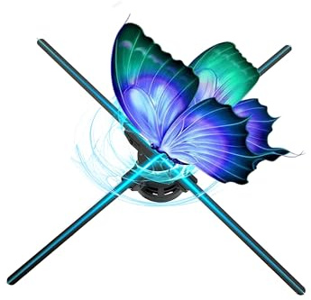 Ventola hologram 3D, 27,5 pollici, LED WiFi, proiettore pubblicitario Machin, 832 perline LED Naked Eye hologram Fan,700+libreria video per negozio bar mostre festa decorazione