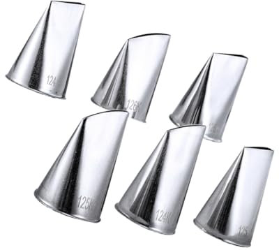 Garneck Cake Icing Piping Tip Set 6pcs Stainless Steel Nozzles 124k 125k 126k DIY Cake Decorating Baking Tools for Professional Bakers and Home Use