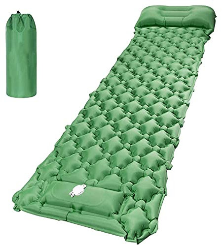 GaRcan Aufblasbare Schlafmatratze, aufblasbare Schlafmatte, Ultraleicht, tragbare Isomatte, wasserdichte, Bequeme Rollmatten mit Kissen, Ultraleicht und kleines Packmaß, für Reisen, Hi