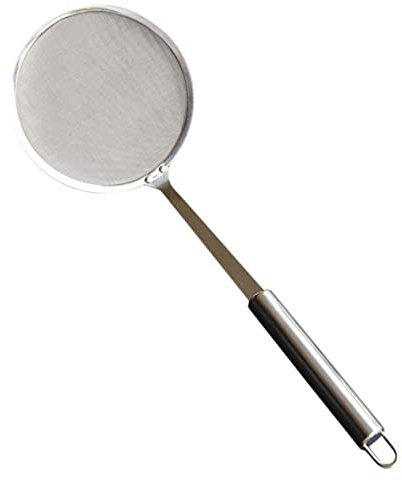 Hoement Colino da Cucina in Acciaio Inossidabile Foro per Appendere e Manico Ergonomico, Setaccio Rete per Filtrare Pasta e Verdure, Utensile Multiuso per Cucina