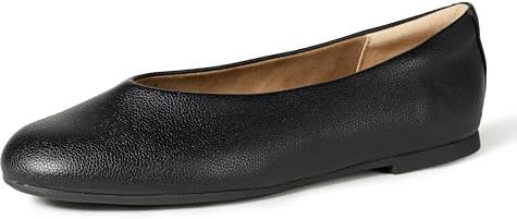 Amazon Essentials Zapatos Planos Tipo Guante para Mujer, Piel sintética Negra, Talla 9.5