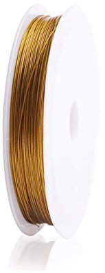 OZXJW 1 Rolle/Lose 0,3/0,45/0,5/0,6 mm beständiger starker Edelstahldraht Tigerschwanz-Perlendraht for Schmuckherstellung(Gold,0.35mm x30meters)