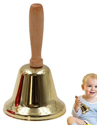 Weihnachtshandglocke – Feiertagsglockendekoration, Metallklingel mit Holzgriff | Weihnachtsglöckchen, festliche Klingel, Handglocke für Festivalbedarf als Dekoration für Neujahr, Erntedankfest und Hei