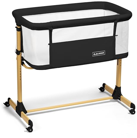 3 in 1 Baby Bassinet with Wheels, Portable Bedside Sleeper for Baby with 6 Adjustable Heights and Foam Mattress, Baby Bedside Crib for Newborns and Infants