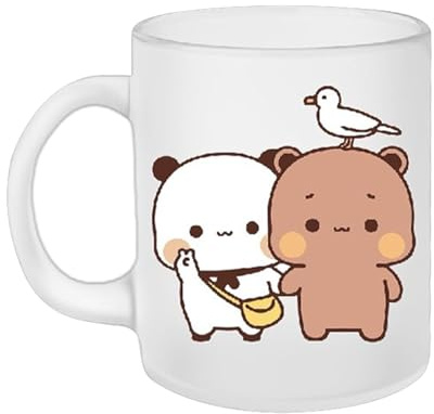 BubuDudu Tasse à café | Tasse à café en céramique | Tasse à thé en céramique blanche | Grande tasse à thé surdimensionnée imprimée pour les amateurs de café