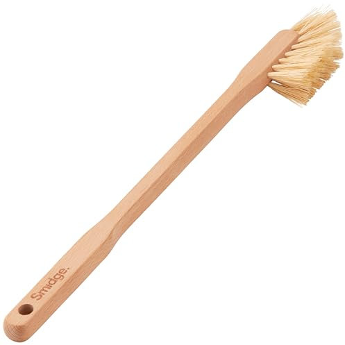 Smidge Natural Beechwood Large Bottle Brush, Wooden Dish Brushes for Washing Up, With a Large, Long Reach Handle