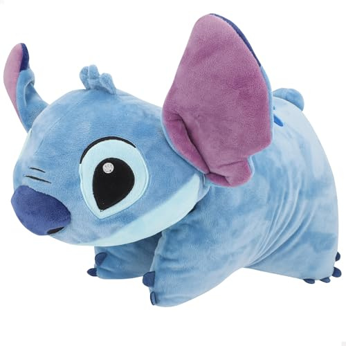 Stitch Coussin - Peluche 2 en 1 & Coussin pour Enfant 25 cm - Coussin Souple Pliable - Idée Cadeau garçon & Fille