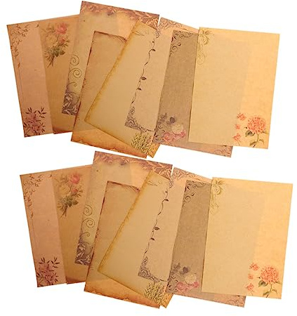 DOITOOL 40hojas Papelería Vintage Para Escribir Cartas De Papel Kraft Retro Suministros De Escritura Para Cartas Europeas Papelería Para De Fiesta