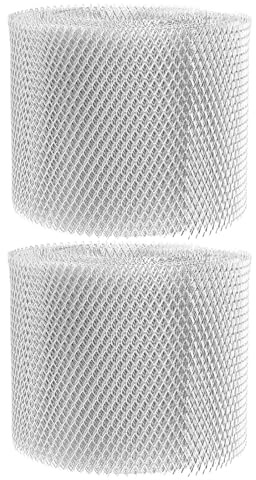 Yardenfun 2 Rotoli Rotolo Rete Protezione Grondaie in Alluminio 5 X 20 Piedi, Filtro per Foglie e Detriti, Copertura Scarico Pluviale Resistente alle Intemperie, Protezioni Fai da Te per