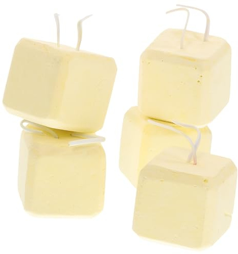 Abaodam 5 Stück Natürliche Kausteine aus Mineralstoff für Kleine Haustiere Wie Hamster und Kaninchen Quadratische Beige Lecksteine zum Schutz der Zahngesundheit