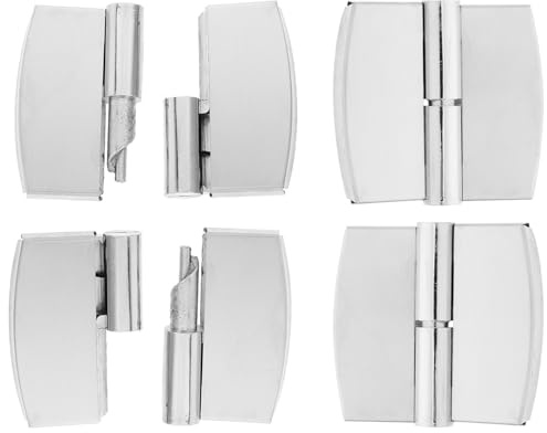 BCOATH Bisagras de Puerta y Montaje Superficial de Acero Inoxidable Cierre Automático 4 Piezas Reducción de Ruido para Puertas Divisorias de Baños Públicos
