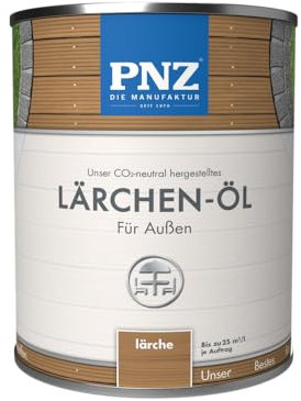 PNZ Lärchen-Öl für | Nachhaltig hergestellt mit regionalen Rohstoffen | Made in Germany | Holz-Terrasse, Gartenmöbel, Gartenhaus, Zaun, Gebinde:2.5L, Farbe:lärche