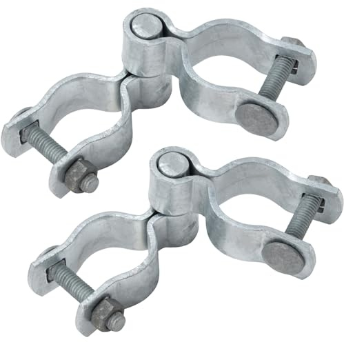 VIVIDA 1-5/8 Chain Link Gate Hinge Kit, Include Female & Male Gate Hinges, Chain Link Fence Hardware, Galvanized Steel, 2 Set
