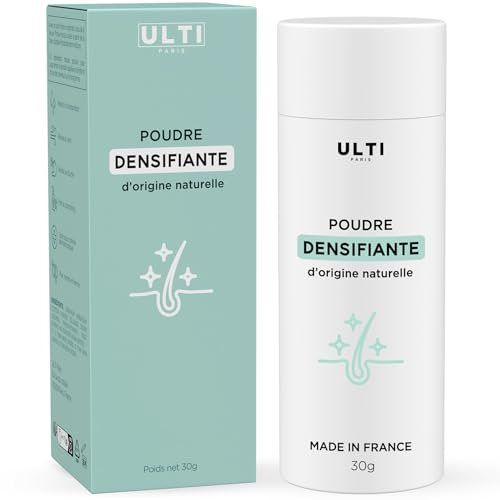 Ulti Paris fibre capillaire (25g) Poudre densifiante cheveux naturelle ( brun foncé) I Poudre homme I Contour & perte de cheveux femme