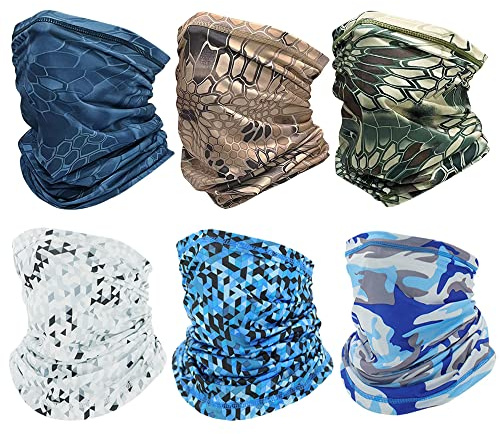 Golopatop Neck Gaiter Snood Ice Silk Outdoor Multifunctional Headwear Elastic Tube Scarf Magic Headband Breathable UV Resistance Bandana Face Mask for Men Women Cycling Hiking Fishing