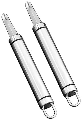 BESTonZON Fruchtentkerner Edelstahl Longan Entkerner 2 Stück Tragbar Kernentferner Obstkernentferner Praktisches Küchenwerkzeug für Familie Restaurant Hotel