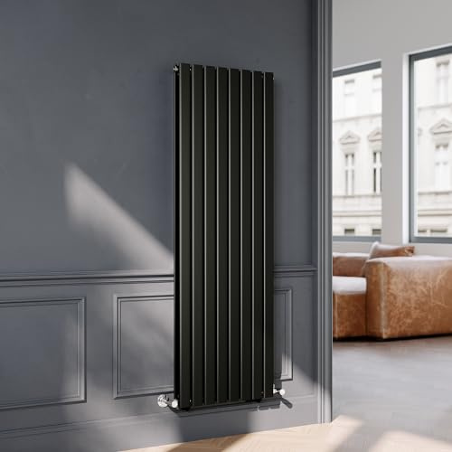 ELEGANT 1600 x 544mm Black Vertical Designer Radiator Flat Panel Double Panel Modern Central Heating Rad