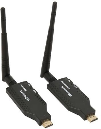 Wireless HDMI Transmitter and Receiver, 50M/ 165FT 5.8GHz Wireless HDMI Extender with 2 External Antenna, 1080P Video/Audio Transfer for Laptop, Tablet to Projector HDTV