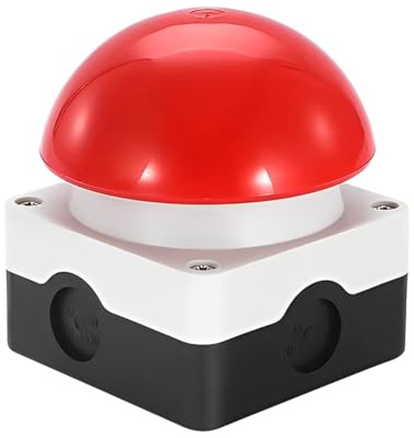 MiJunHD Emergency Stop Push Button Switch,Push Self Reset,IP65 Waterproof Switch Hand Clap Racket Foot Switch NO/NC Start Contactor (1Piece Red Mushroom Head Type)