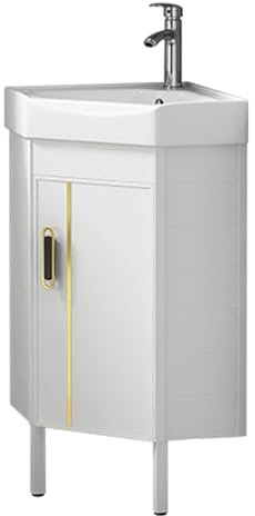 JOSIAHCQ Waschbecken mit Unterschrank Badmöbel Set mit Waschtisch Waschbeckenunterschrank Hängend Badezimmermöbel Set Gäste wc Eckwaschbecken für Kleine Bäder(38cm/14.96in)