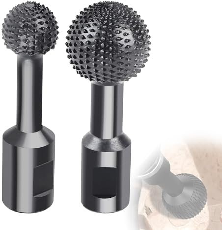 EFUTURETIME Fresa Sferica Per Legno, φ 25mm + 40 mm, Scalpello Sferico in Acciaio sl Carbonio Filettato M14, per Smerigliatrice Angolare 115/125 mm, Ideale per Incidere e Levigare Legno