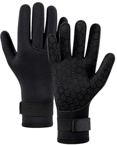 Segelhandskar – isfiskehandskar, vinterdykhandskar | Neopren handledsrem handskar, vattenlevande simträning dykutrustning för vattentät surfning, simning, dykning, dykning (XS/S/M/L/XL)