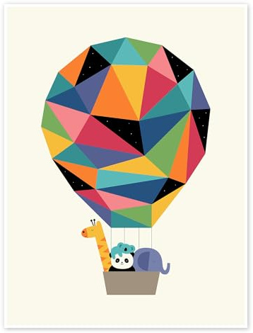 Voler haut ensemble Poster de Andy Westface 50 x 70 cm Déco colorée Tableaux Décoration murale