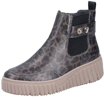 Rieker N2556-42 Schlupfstiefel Synthetik Damen in grau-Kombi - Gr. 39