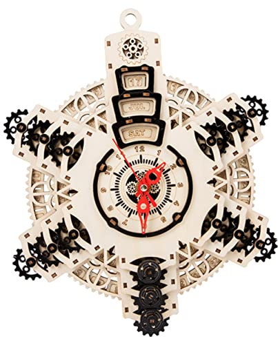 VICASKY Holzuhr Puzzle Bausatz DIY Holzmodell Wanduhr Mechanisches Holzpuzzle Für Erwachsene Junge Mädchen Handwerk Dekoration Geschenk