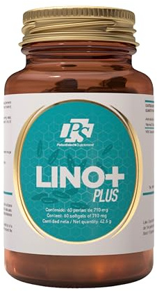 PS Lino Plus - Aceite de Lino con Omega-3 Vegetal y Vitamina E, Apoya la Salud Cardiovascular, Cerebro y Piel | 60 Cápsulas Blandas