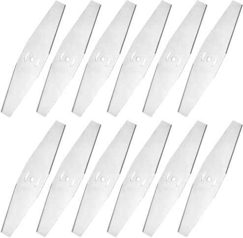 KUMSODE Lot de 12 Coupe Bordure Lame De Rechange, Coupe Bordure sans Fil Lame en Métal, Debroussailleuse Electrique Accessoires, pour Coupe Bordure sans Fil Garniture De Jardin