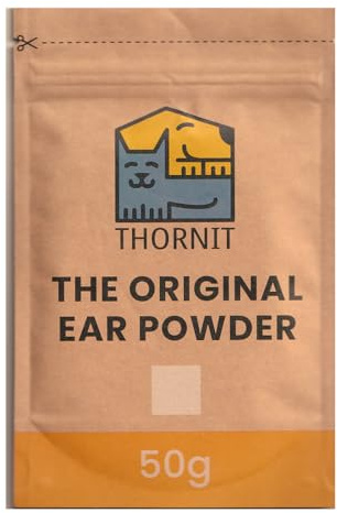 Thornit Polvere per orecchie di cani, 50 g, richiudibile, riciclabile, perfetta per due cani o famiglie di cani di grossa taglia. Aiuta le orecchie pruriginose a diventare meno fastidiose e ad avere