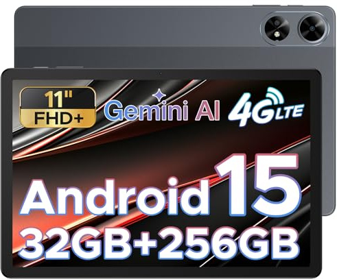 DOOGEE Tab G6+ 2025 – Neuestes Android 15 AI Tablet 11 Zoll, FHD+, Tablet mit SIM Card Slot, 32 GB RAM + 256 GB ROM/2 TB, 8000mAh, Octa-Core T7280, Widevine L1, 4G LTE, Bluetooth 5.0, GPS