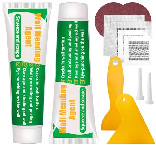 MZJAUVF 500g Spachtelmasse Weiß Innen, Löcher Wand Füllen Weiß, 2 * 250g Wandreparaturcreme, Wandausbesserungs Paste, Effektiv Fertigspachtel zur Reparatur von Rissen, Löchern