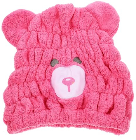 Haartrockenhandtuch für Kinder aus Coral Fleece, Bärenmotiv | Einschulung Feier, Niedliches Cartoon Design, Schnelltrocknend und Hautfreundlich, für Zuhause und Reisen