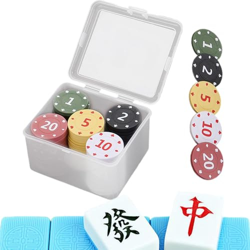 Poker Chips Uppsättning - 100 Stycken Färgad Speltillbehör Med