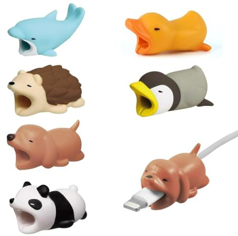 YAZWUR 6PCS Protecteurs de Câbles en Silicone Animaux, Protection pour Câbles de Charge, Anti-Casse, Anti-Pliure, Compatible avec la Plupart des Câbles de Téléphone