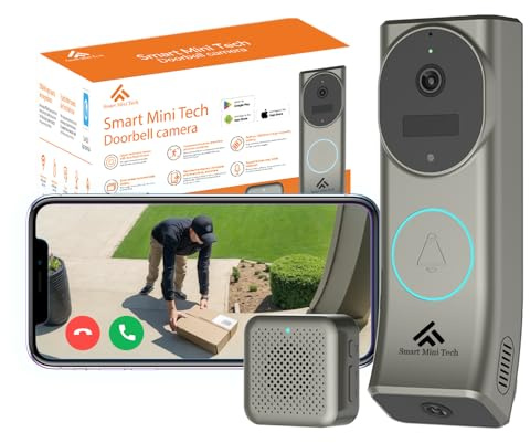 Security Doorbell with Dual 2K Full HD Cameras & Separate Indoor Chime – Wireless Door Bell, Smart Ring Door Bell with Voice Compatibility, Includes Ring & Security Camera Outdoor Wireless System.